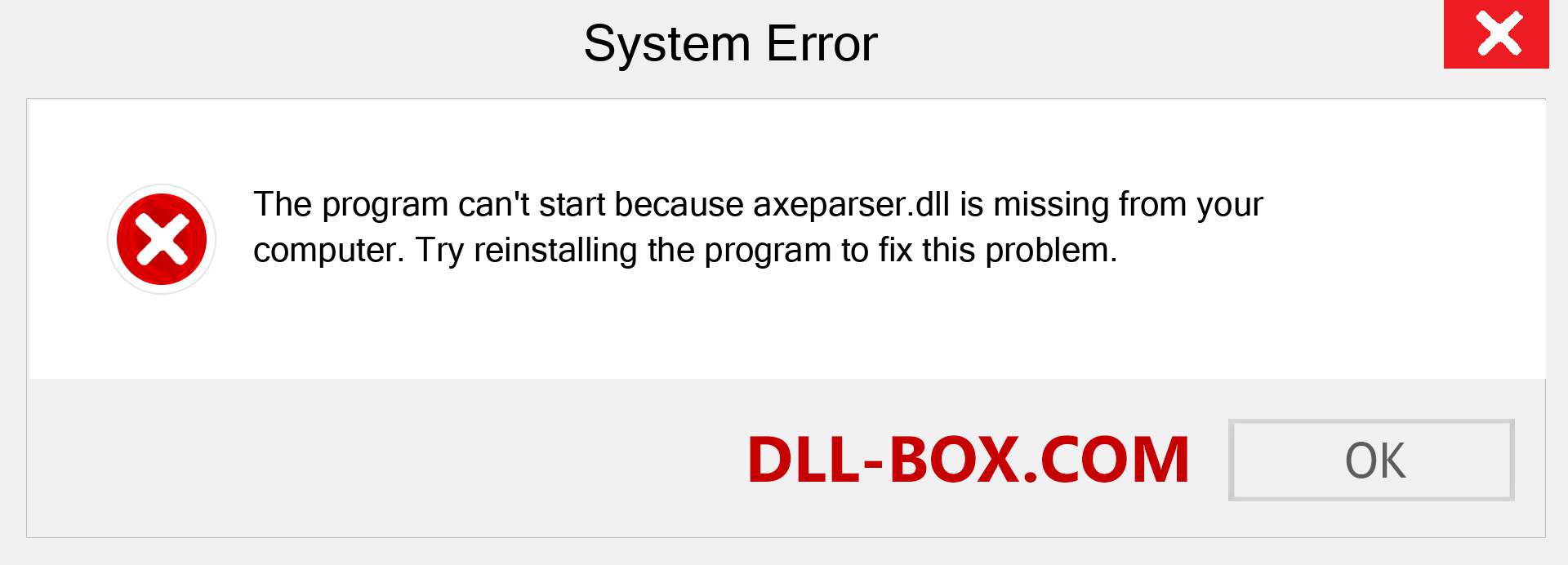  axeparser.dll file is missing?. Download for Windows 7, 8, 10 - Fix  axeparser dll Missing Error on Windows, photos, images